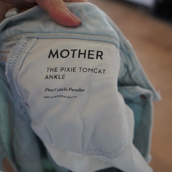 $265 MOTHER The PIXIE TOMCAT ANKLE Button Light Pina Colada Paradise Jeans-31‎ - Picture 8 of 8